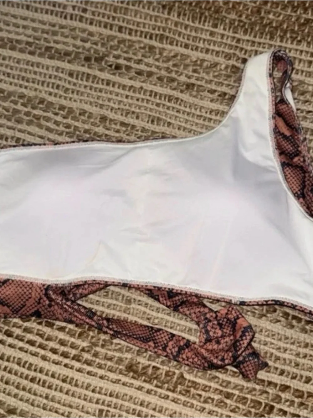 Snake Print High-Waist Bikini Set - Brown & Black size 4X